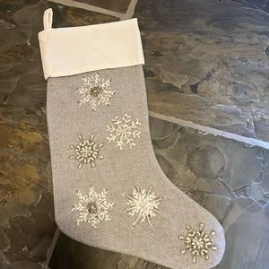 Pottery barn Christmas stocking with beading